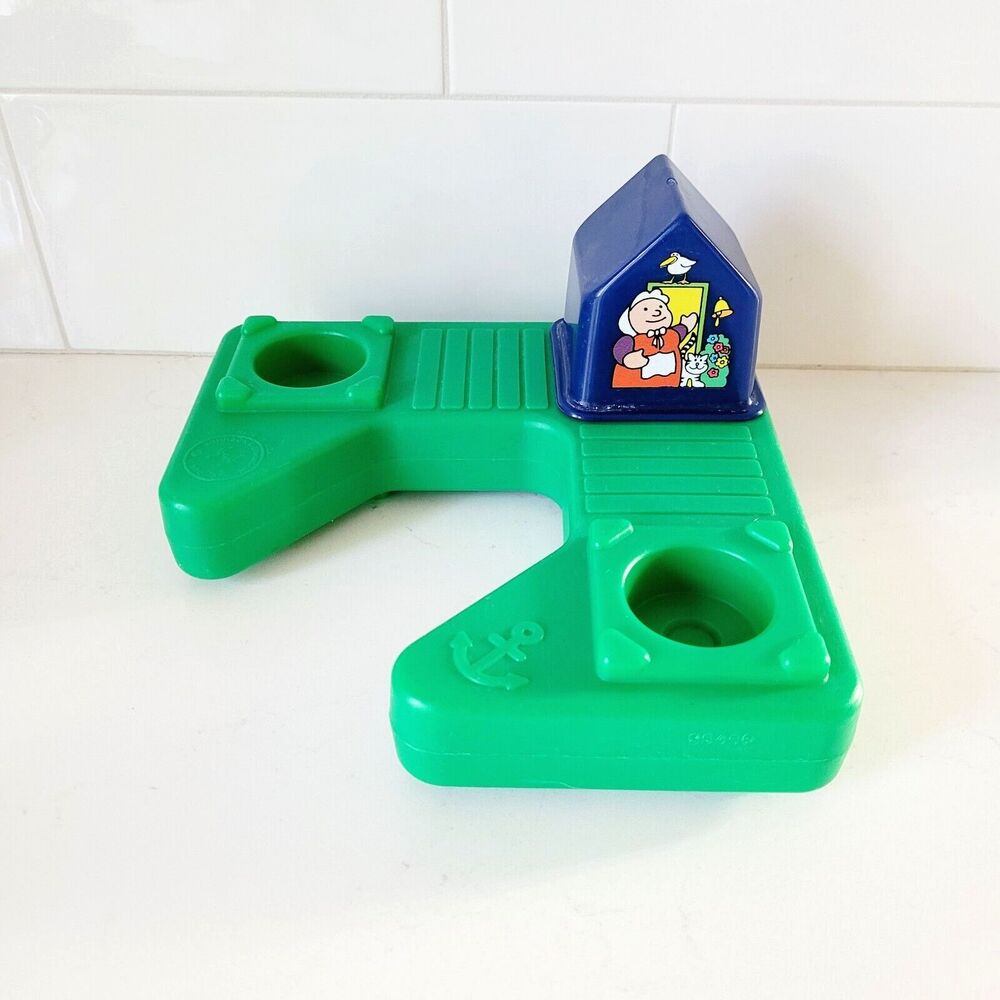 Vintage Johnson & Johnson Harbor Village Dock Blue House Floating Bath Toy 1981